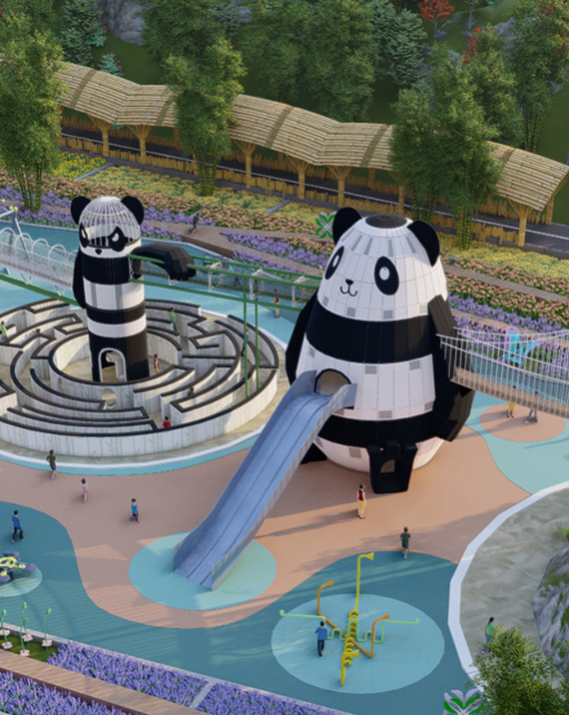 樂百彙案例丨熊貓造型滑梯